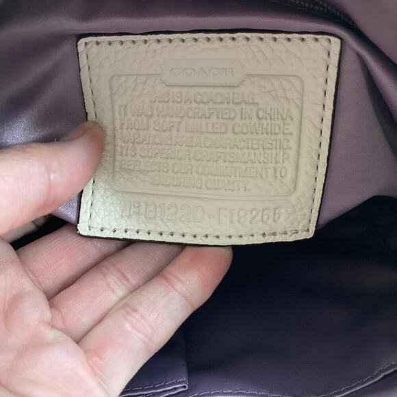 COACH F19265 NWT TAN, CREAM PEBBLED LEATHER CROSSBODY BAG - Picture 5 of 14